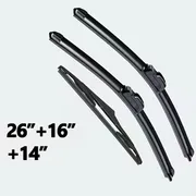 Suitable for 2007-2011 for HONDA CRV Wiper Set 3pcs Kit, 66.04cm+40.64cm+35.56cm Wiper Combo, All-Season Wipers, Clean and Streak-Free Wiping