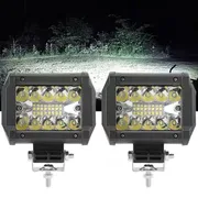 Car Floodlight, Spotlight Integrated Work Light, 10.16 cm Spot Beam, 12V Driving Lights Lamp for Car, Truck 4X4 Tractors Excavator, 6000K White, Without Battery
