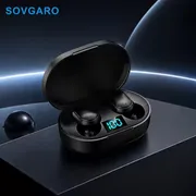 SOVGARO Black True Wireless Earbuds, Bluetooth 5.3 Headphones with LED Digital Power Display Charging Case, 30H Total Playtime, In-Ear Earphones with Touch Control Mic