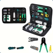 Wire Stripper RJ45/RJ12/RJ11 Network Tool Set RJ45 Connector (20pcs) Handheld Crimper, Cutter And Cable Tester