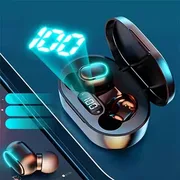 New E7S Sports Earbuds Wireless Headphones with TWS Wireless Earphones Microphone Charging Case for Smartphones, Stereo Dual-Ear Headphones
