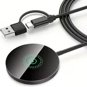 Magnetic Wireless Charger, 15W Wireless Charger Stand, Portable Wireless Charger Base for Iphone 17, 16, 15, 14, 13, 12, 11/Pro/Max/Mini/Plus, X, XR, Xs/Max, SE, 8/Plus, for Airpods 3/2/Pro